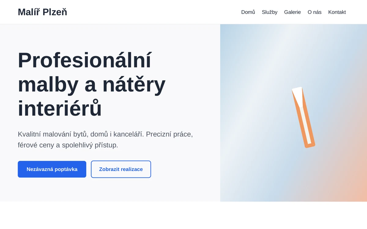 Náhled webu Malíř Plzeň